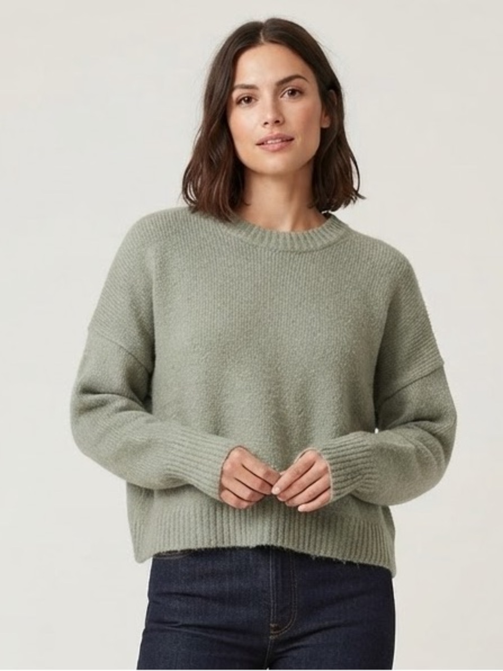 Abercrombie & Fitch Sz M Sage Green Knit Relaxed Sweater
